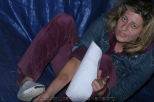 While at OLA in 2011, Melissa Balin is seen here showing the marks on her arm she said were inflicted by police during one of her arrests. While at OLA in 2011, Melissa Balin is seen here showing the marks on her arm she said were inflicted by police during one of her arrests.